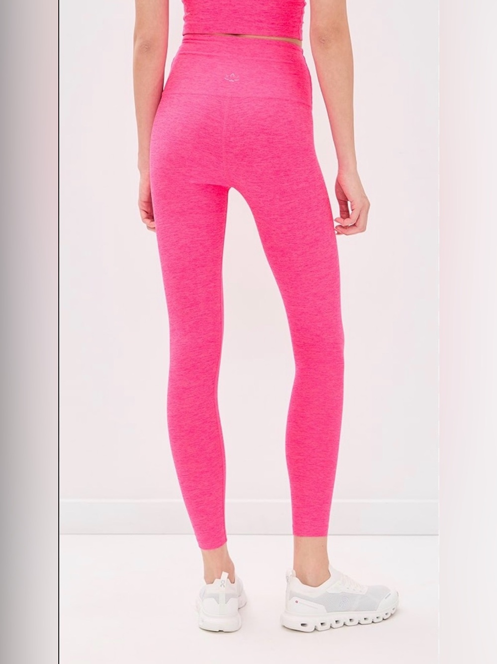 Beyond Yoga Spacedye Caught in the Midi High Waist Heathered Pink Legging Medium